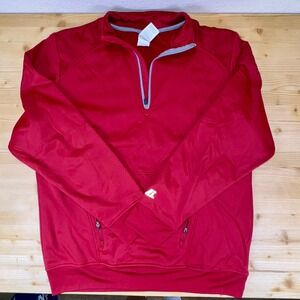 Russell Athletic Dri-Power Red Quarter Zip‎ Pullover Sweatshirt Men's Size L